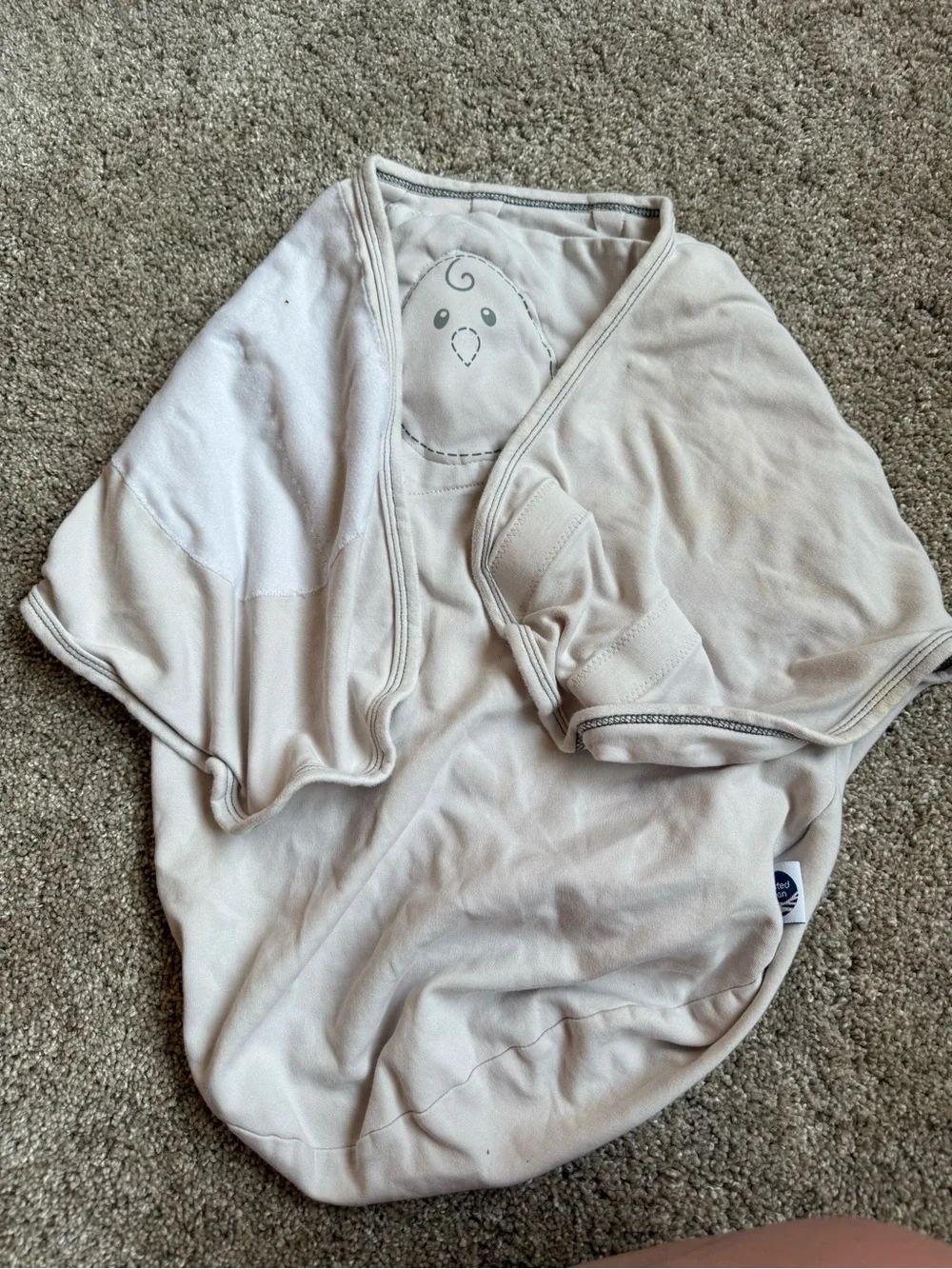 Nested Bean Beige Swaddle Sleep Sack with Bird Detail
